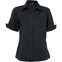 Ladies Quest Short Sleeve Blouse BlackWhite